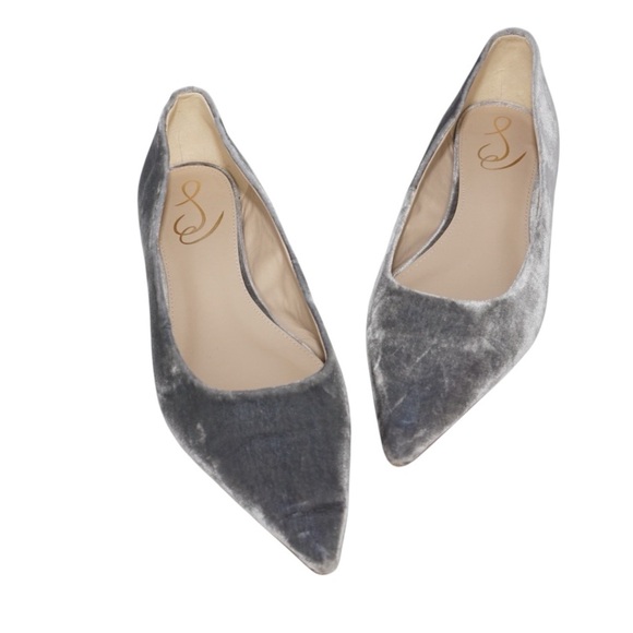 Sam Edelman Shoes - Sam Edelman Wanda Smoky Blue Velvet Pointed-Toe Flats, Size 9